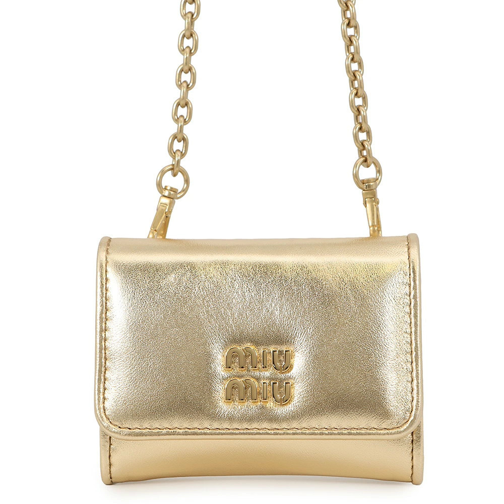 Miu Miu Chain Card Case Wallet Leather Wallet
